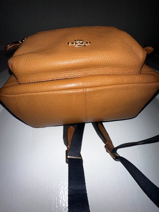 Coach brown pebble leather with gold hardware backpack main image 5